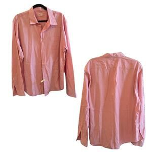 J. Crew Vintage Style Sunwashed Oxford Shirt Red Pink Long Sleeve XL Men's